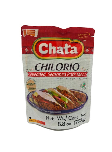 Chata Shredded Seasoned Pork Meat Chilorio in Pouch - 8.8 oz