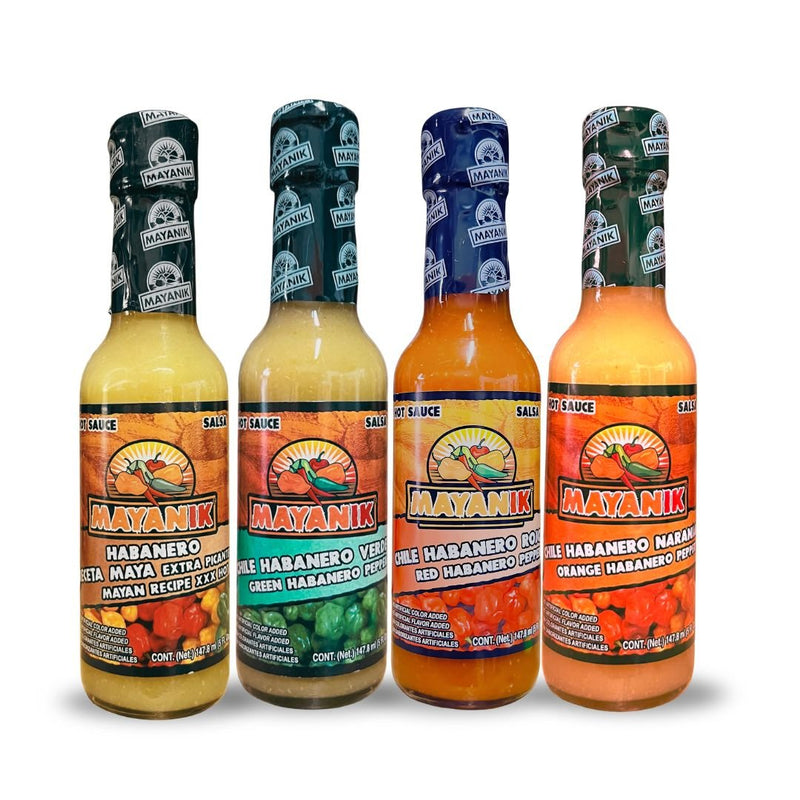 Mayanik 4 Habanero Hot Sauce Gift Pack - 4 units - MexGrocer.com