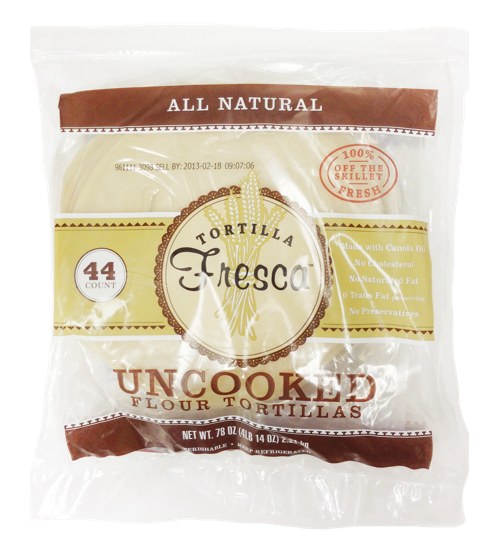 Uncooked Flour Tortillas Fresca - 8 inch - 44 ct