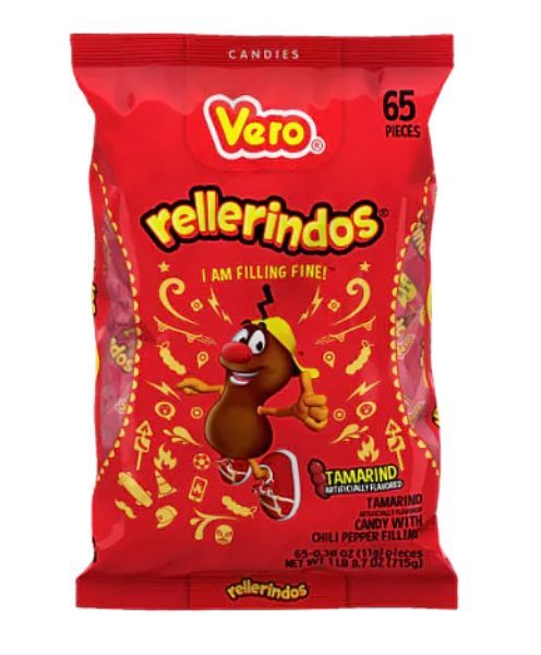 Bag of Vero Rellerindos tamarind-filled Mexican candy