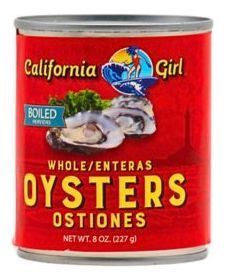 Whole Oysters Boiled by California Girl Ostiones Enteros Hervidos - 8 oz