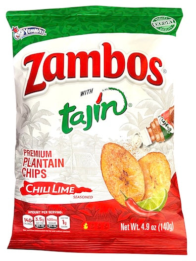 Zambos with Tajin Premium Plantain Chips Chile Lime - 4.9 oz