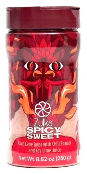 Zulka Spicy Sweet Shaker - Cane Sugar with Chili Powder and Lime - 8.82 oz